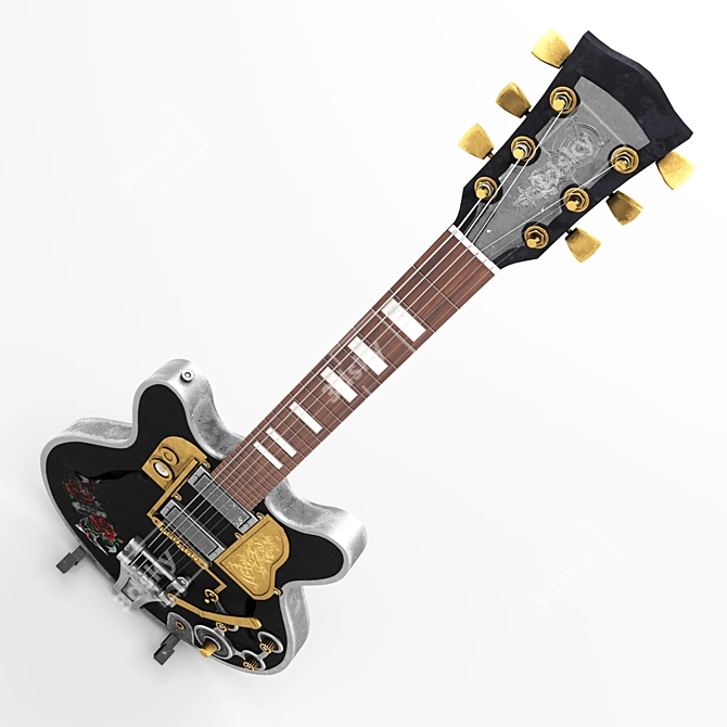 SteamGuitar: Electric Guitar with Steampunk Elements 3D model image 9