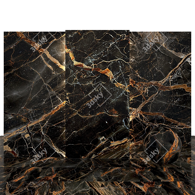 Brown Gold Marble: Luxurious Texture for Stunning Designs 3D model image 1