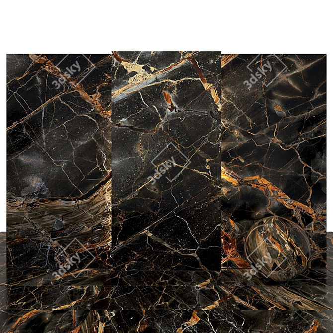 Brown Gold Marble: Luxurious Texture for Stunning Designs 3D model image 2