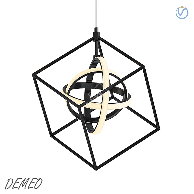 Modern LED Chandelier  Orren Ellis Demeo 3D model image 1