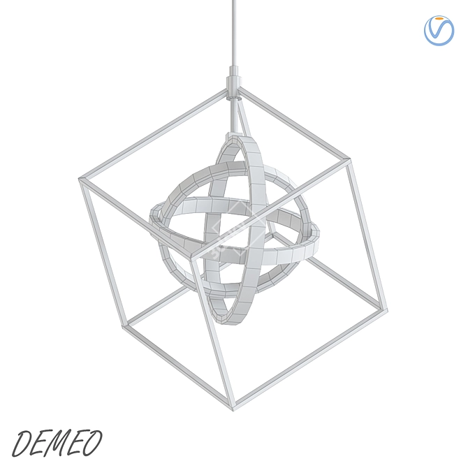 Modern LED Chandelier  Orren Ellis Demeo 3D model image 2