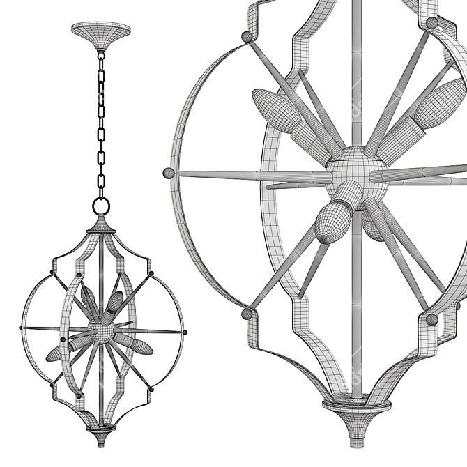 Laguna Beach Chandelier: Stunning Coastal Elegance 3D model image 2