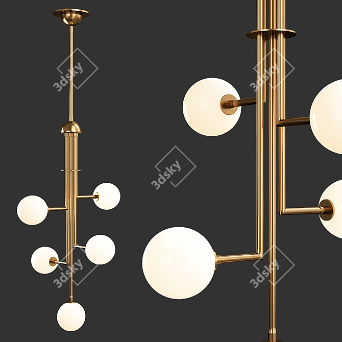 Elegant Halo V Chandelier 3D model image 1