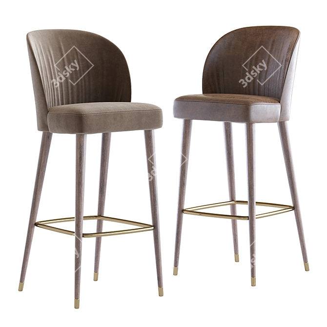 Elegant Rose Barstool 3D model image 1