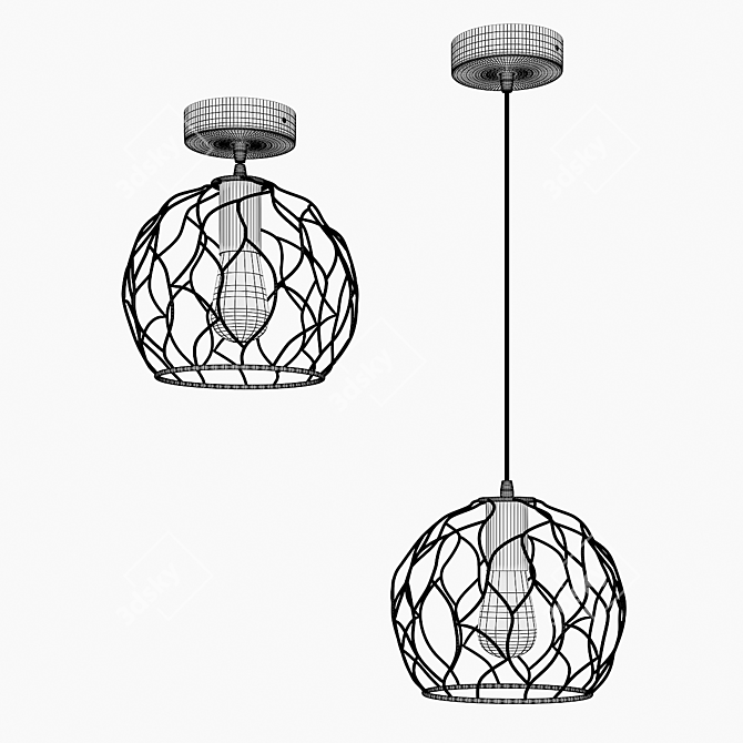 Modern Single Globe Pendant 3D model image 3