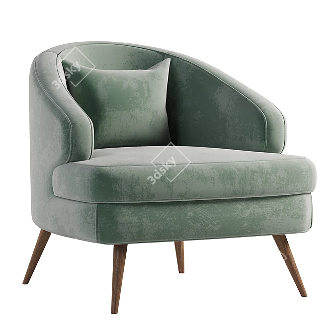 Modern Armchair: Perfect Blend of Style and Comfort 3D model image 2