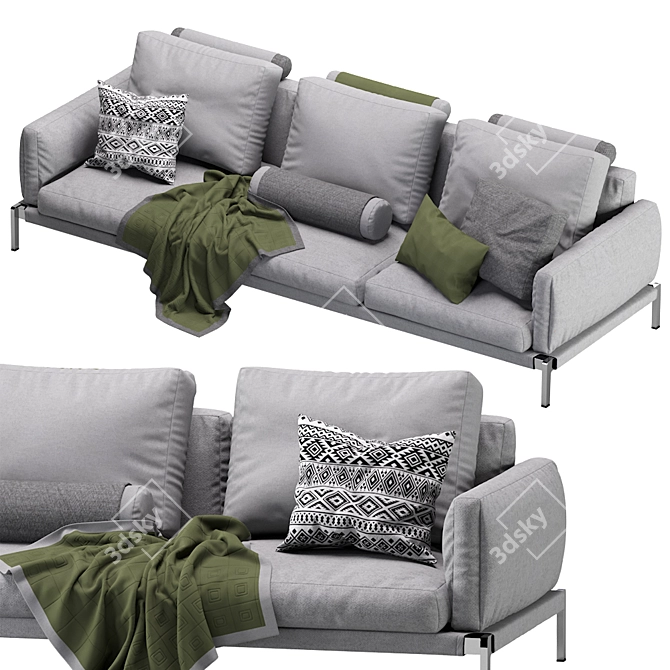 Compact Romeo Sofa Set 3D model image 1