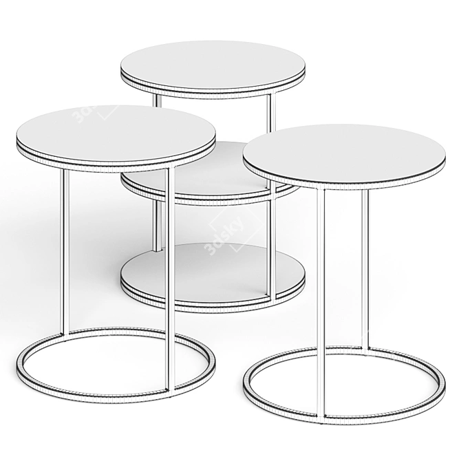 Elegant Meridiani Pek Coffee Tables 3D model image 2