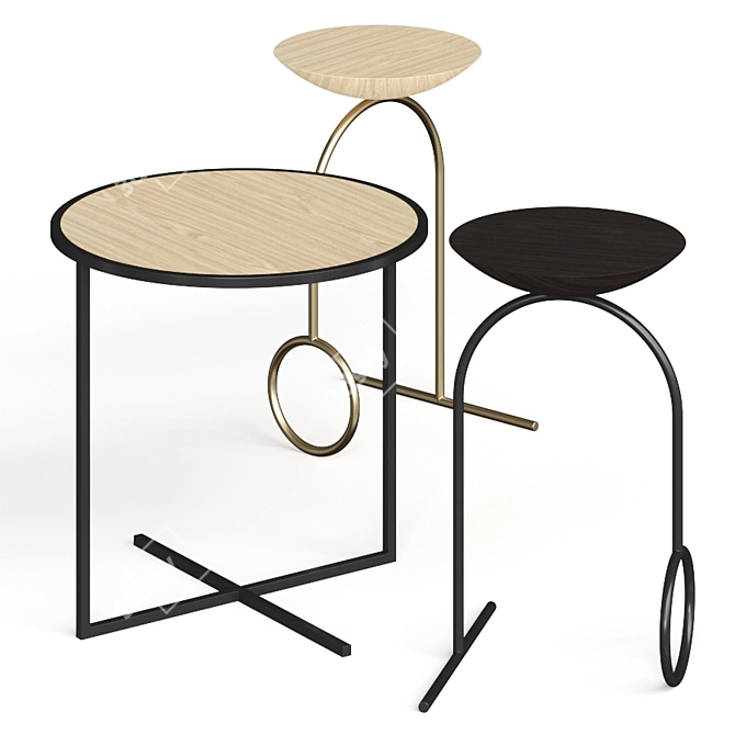 Sleek Giro & Holy Day Coffee Tables 3D model image 1