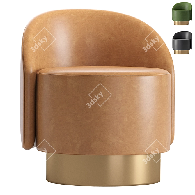 Modern Leather Small Armchair by Tacchini 3D model image 1