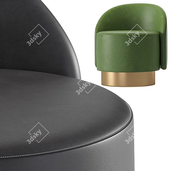 Modern Leather Small Armchair by Tacchini 3D model image 2
