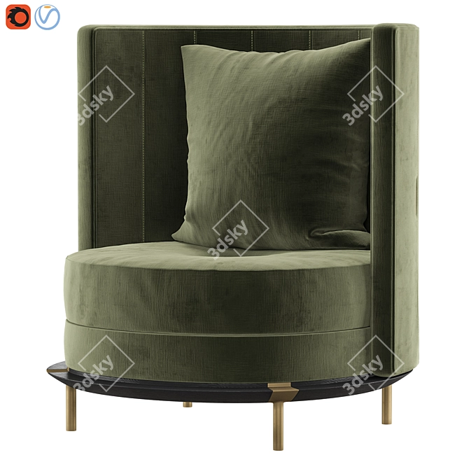 Estee: Elegant Armchair with Vertical Seams 3D model image 1