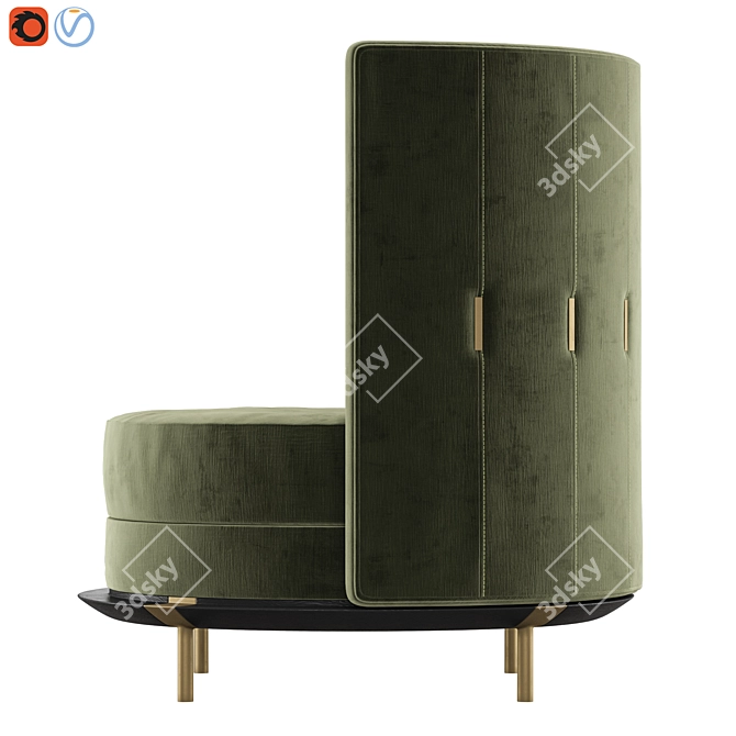 Estee: Elegant Armchair with Vertical Seams 3D model image 3