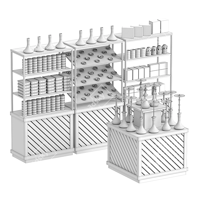 Sleek Shisha Showcases 3D model image 6