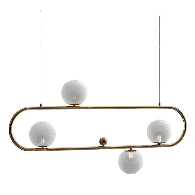 Sleek Modern Chandelier 3D model image 1