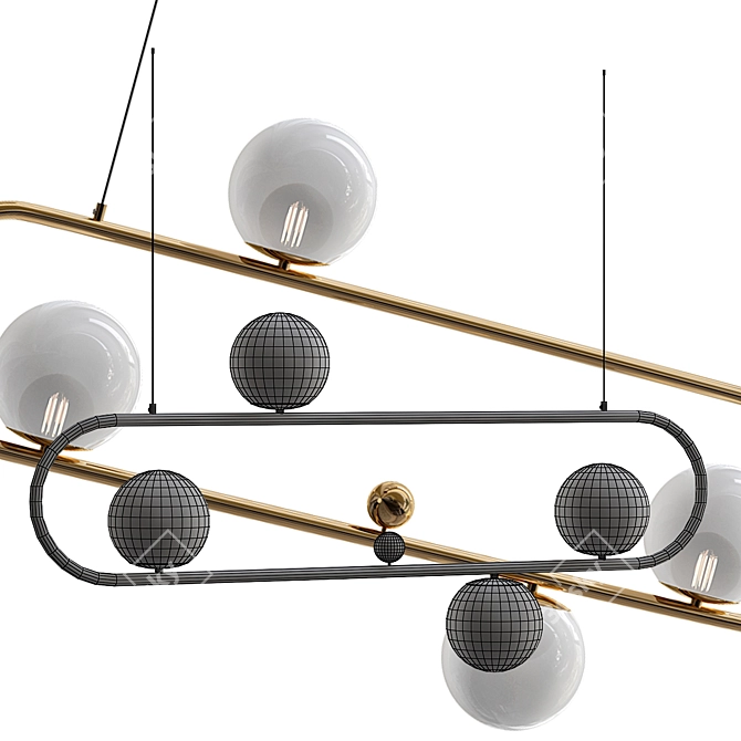 Sleek Modern Chandelier 3D model image 2