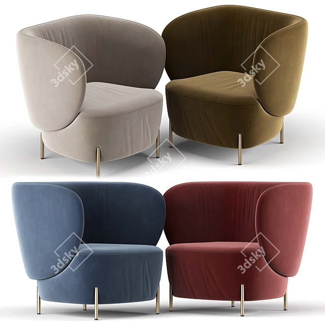 Elegant Labimba Chair 3D model image 2