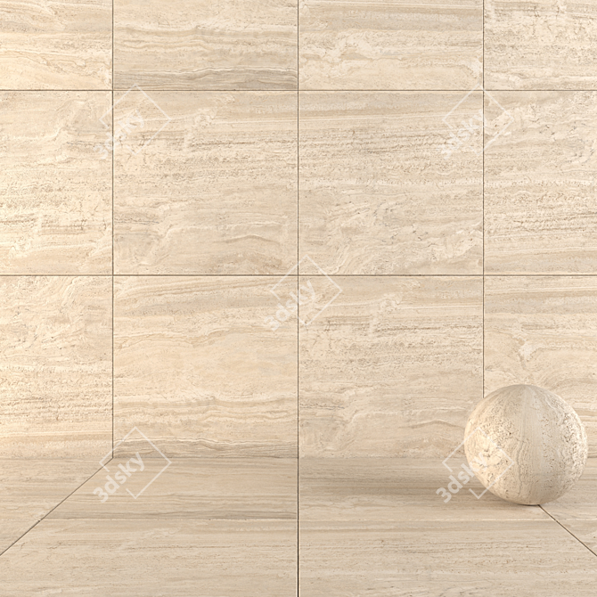 Flaviker Navona Honey Vein: Premium Wall and Floor Tiles 3D model image 1