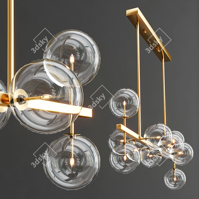 Modern LARGO Chandelier: Sleek and Stylish 3D model image 1