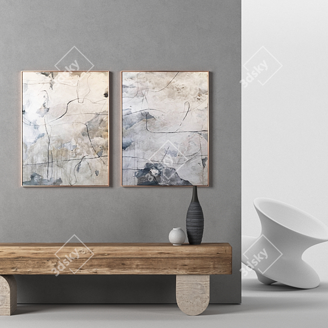 Frame Collection: 2 Frames (900*685 mm) with High-Resolution Textures 3D model image 3