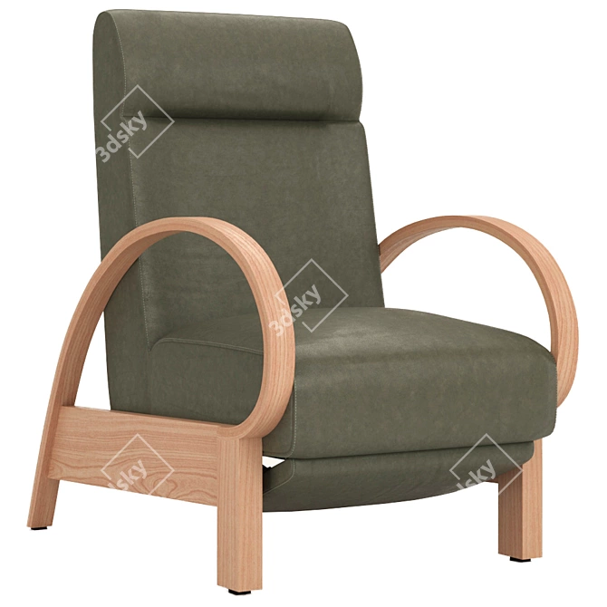 Luxurious Rivera Leather Recliner 3D model image 1