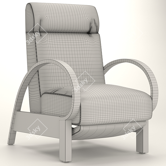 Luxurious Rivera Leather Recliner 3D model image 3