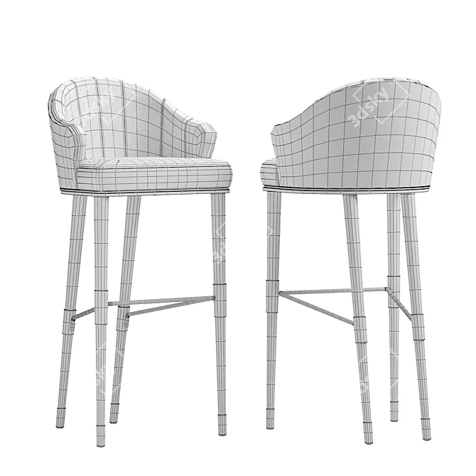 Stylish ELLIS Bar Chair 3D model image 5