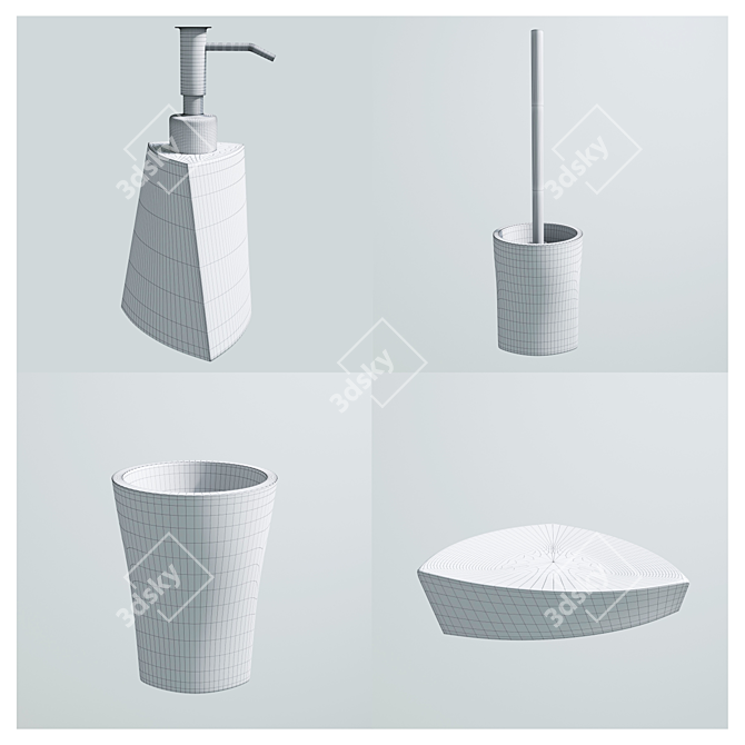 Ohre Geometric Bathroom Accessories 3D model image 2