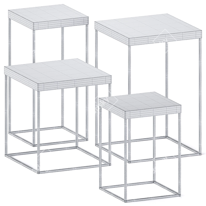 Elegant Slim Up Table Set 3D model image 2