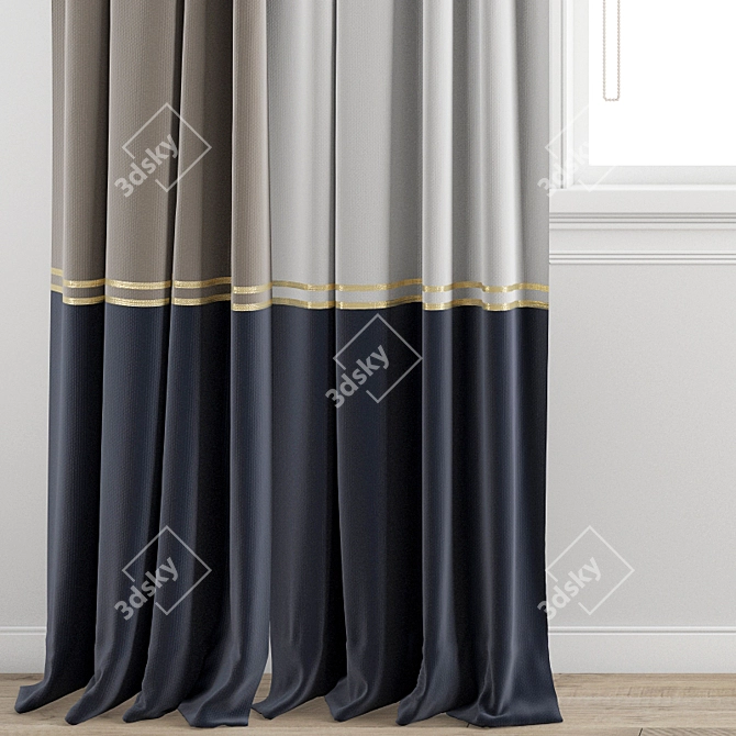 Elegant Polygonal Curtain Model 3D model image 2