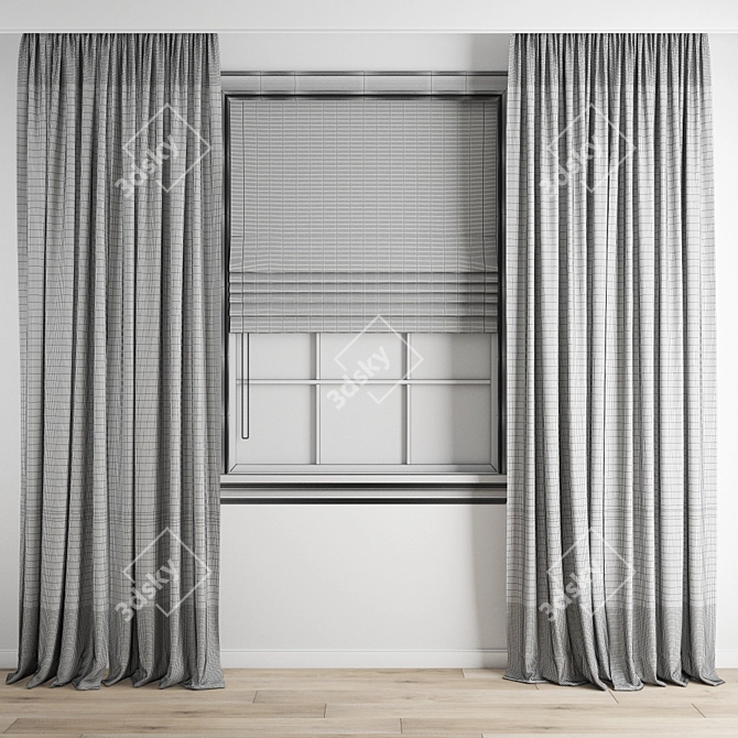 Elegant Polygonal Curtain Model 3D model image 5