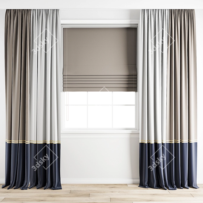 Elegant Polygonal Curtain Model 3D model image 6