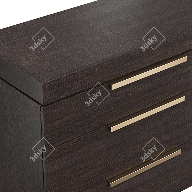 Modern Oak Chest of Drawers - Bridge 3D model image 3