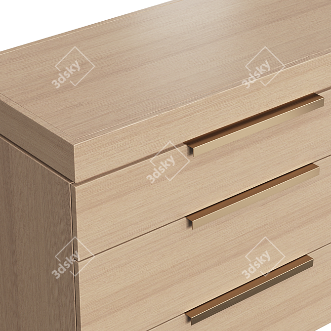 Modern Oak Chest of Drawers - Bridge 3D model image 4