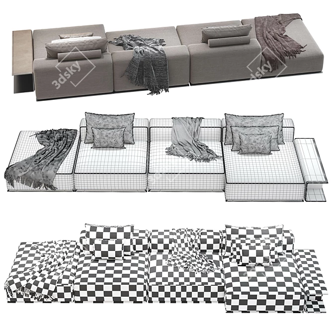 Modern Comfort: Westside Sofa by Poliform 3D model image 3