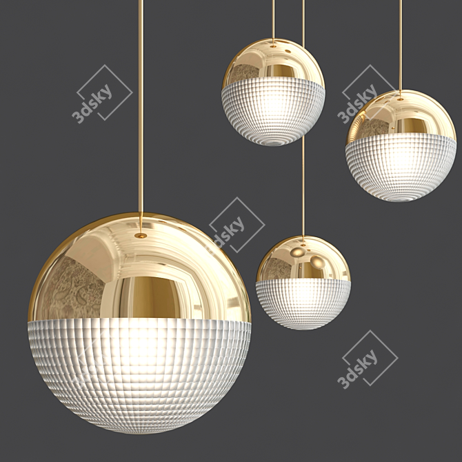 Elegant Lens Flair Pendant Light 3D model image 1