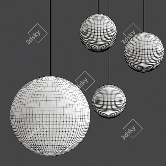 Elegant Lens Flair Pendant Light 3D model image 2