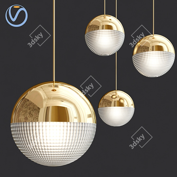 Elegant Lens Flair Pendant Light 3D model image 3