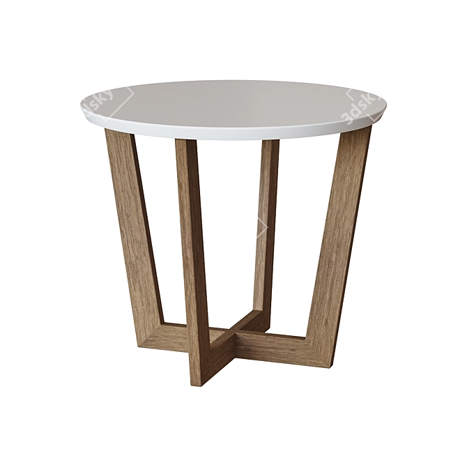 Modern White Round Coffee Table 3D model image 1