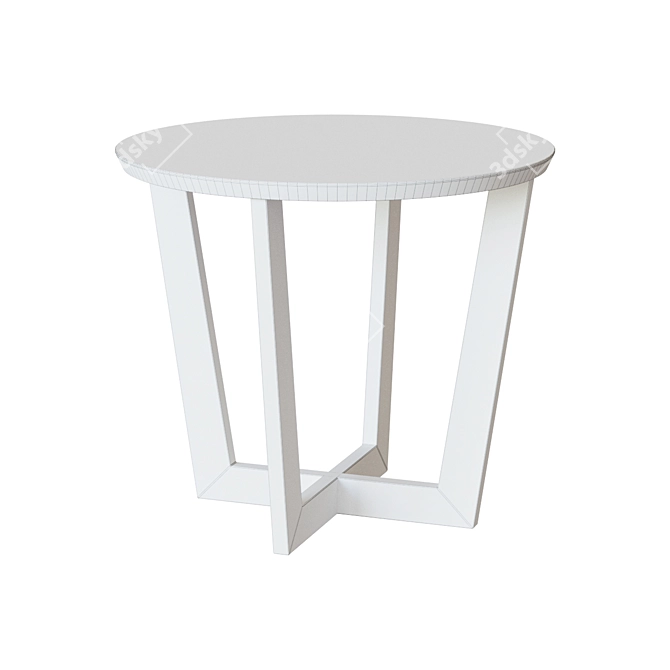 Modern White Round Coffee Table 3D model image 2