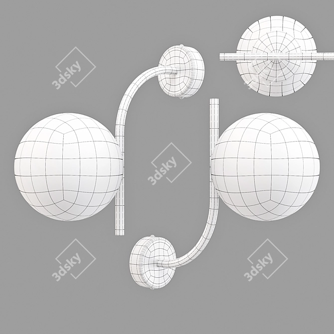 Title: Romantic Rendezvous Wall Lamp 3D model image 2
