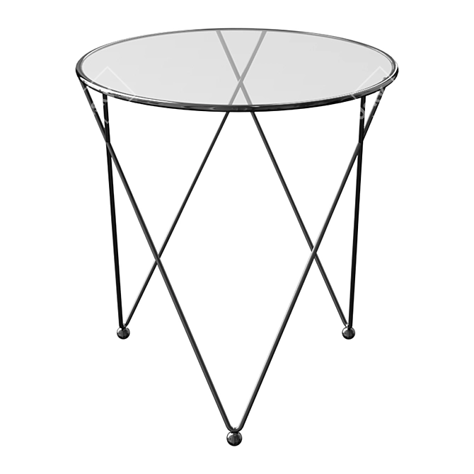 Modern Glass Table: T0170 3D model image 1