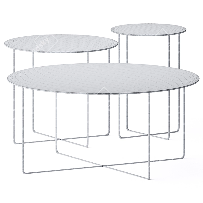 Sleek Metal Coffee Table: Junsei 3D model image 2