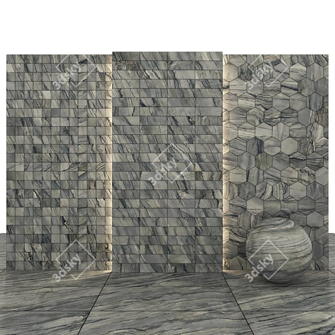 Platinum Gray Marble Collection 3D model image 2