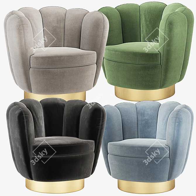 Elegant Eichholtz Mirage Swivel Chair 3D model image 12