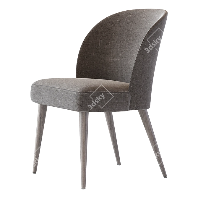 Elegant Wood and Upholstered Chair 3D model image 3