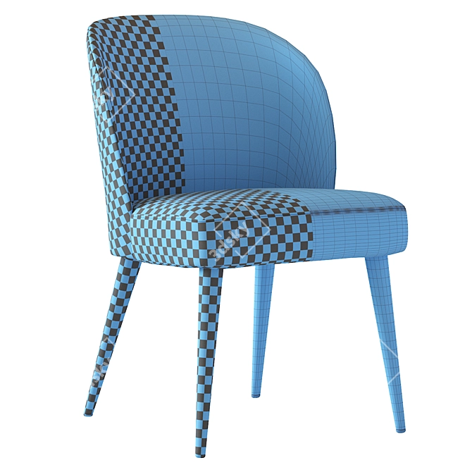 Elegant Wood and Upholstered Chair 3D model image 5