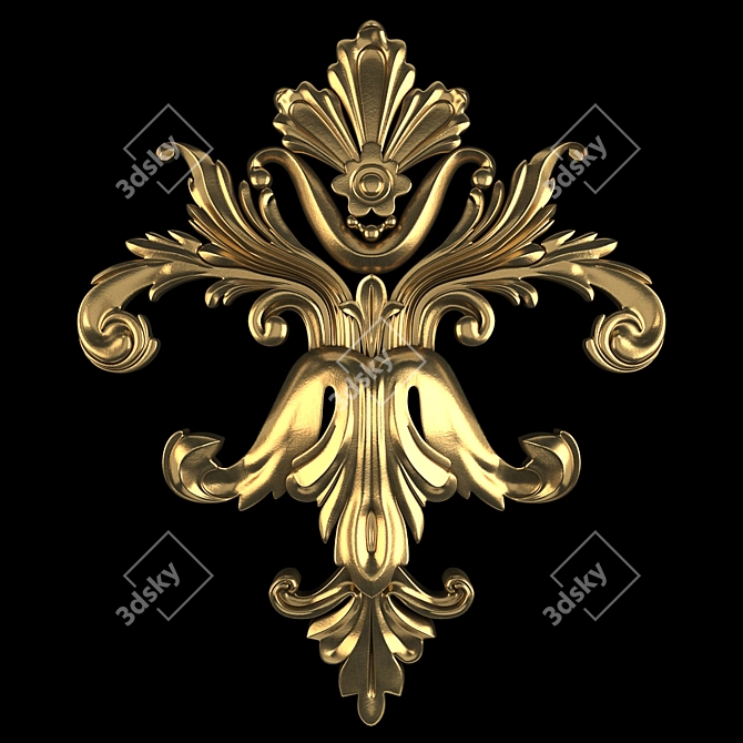 Luxury Gold 3D Decorative Ornaments 3D model image 5