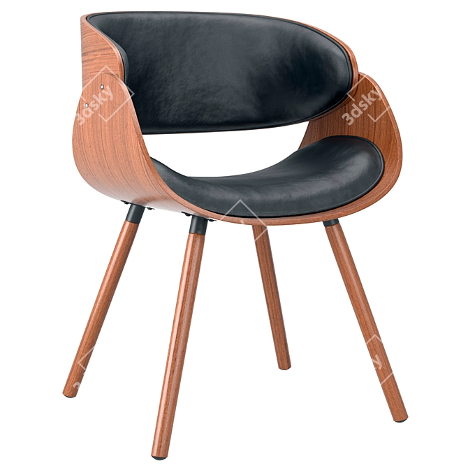 Corvus Mid-century Accent Chair: Modern Elegance for Your Space 3D model image 1