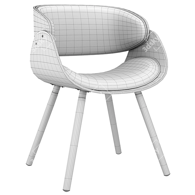 Corvus Mid-century Accent Chair: Modern Elegance for Your Space 3D model image 5